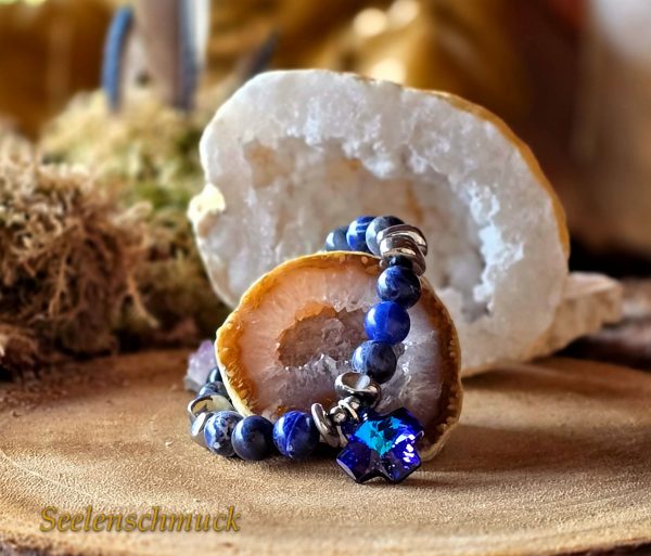 Chakra - Armband Sodaltih mit Swarovski-Kreuz