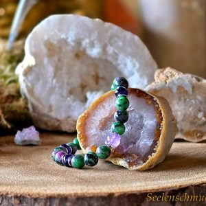 Rubin - Zoisit Edelsteinarmband