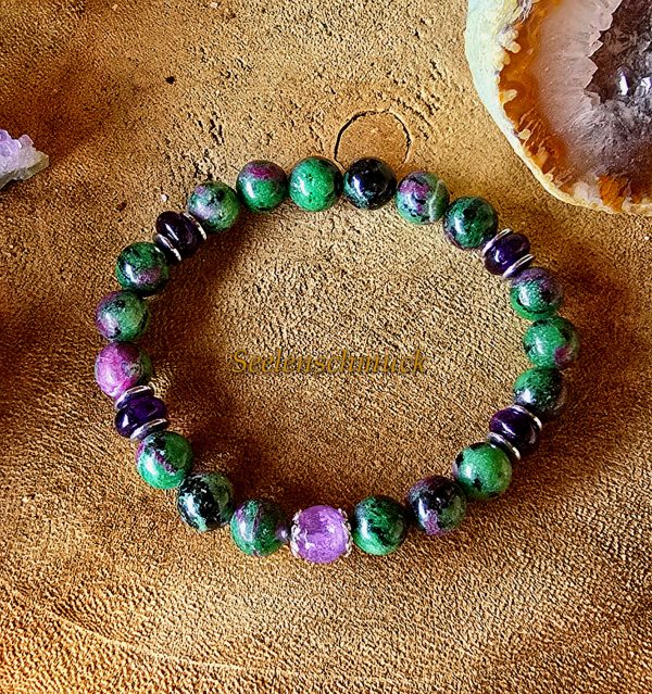 Rubin - Zoisit Edelsteinarmband – Bild 5
